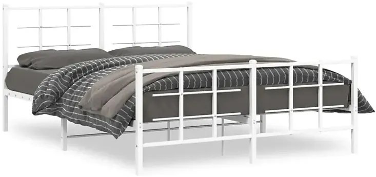 Metalowe białe łóżko loftowe 200x200 cm L8-P96