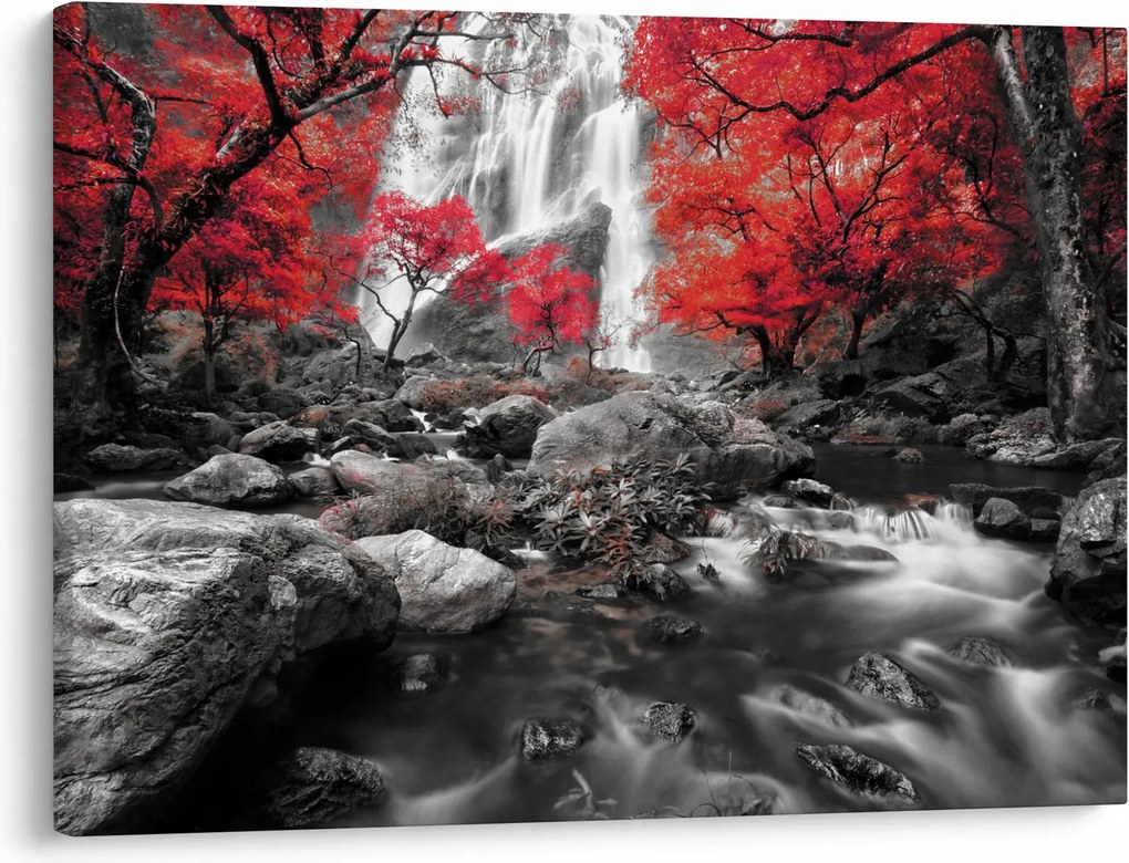 Obraz - Wodospady w jesiennym krajobrazie (70x50 cm)