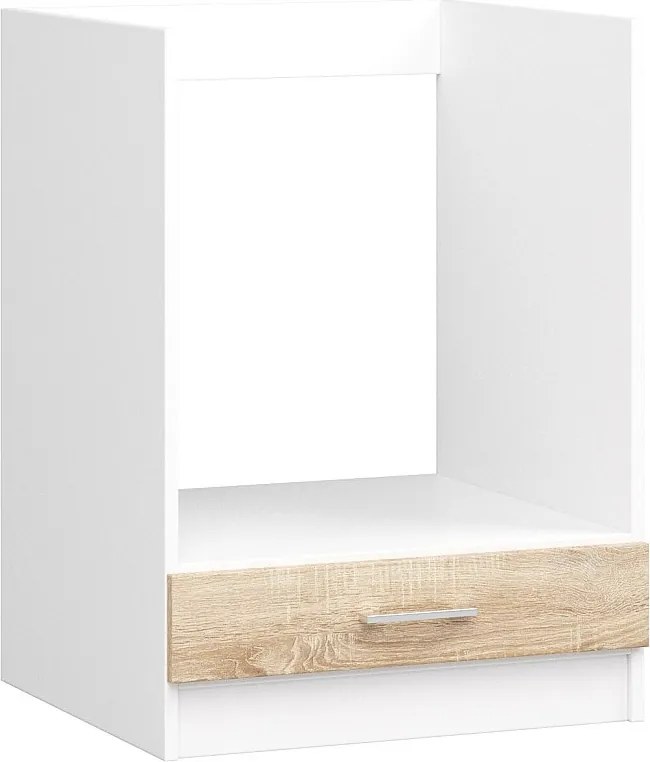 Szafka kuchenna pod piekarnik AKORD S60 z blatem system LIMA Biała 60 cm 1 drzwi kolor Dąb Sonoma mat 1 półka 60x55x82 cm