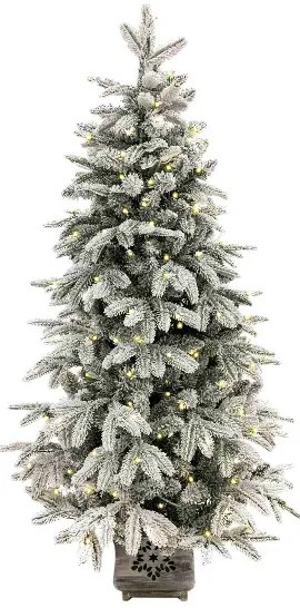 Choinka sztuczna PE Świerk Arktyczny w doniczce 120cm 200LED