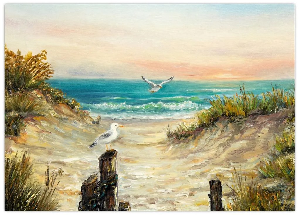 Obraz na szkle - Piaszczysta plaża (70x50 cm)