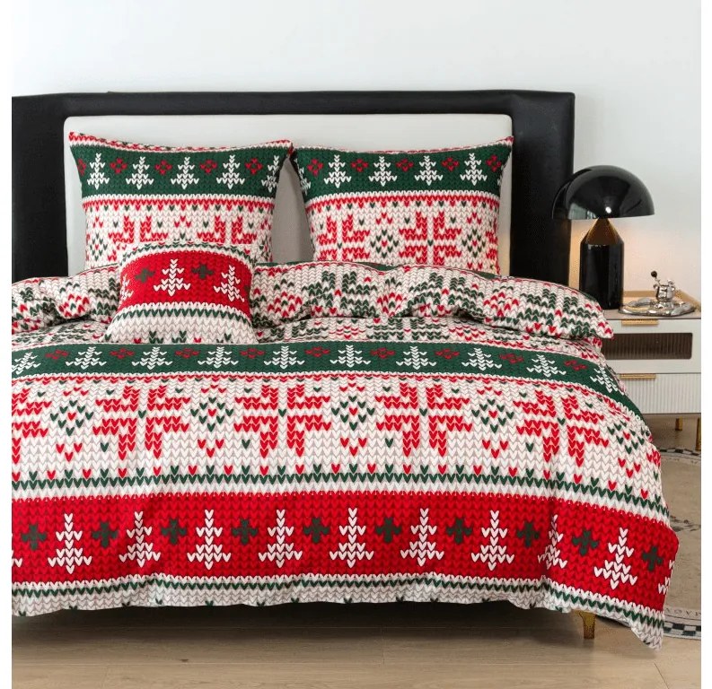 PrzytulneMieszkanie.pl PrzytulneMieszkanie.pl Pościel z mikrofibry FROSTED CHRISTMAS kolorowa Rozmiar pościeli: 2 szt 70 x 90 cm | 200 x 220 cm