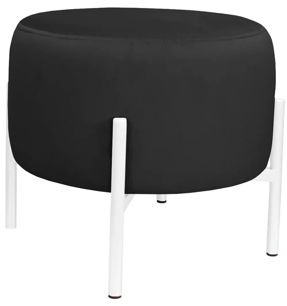 Pufa OLA LOFT ławka podnóżek metal biała MG19