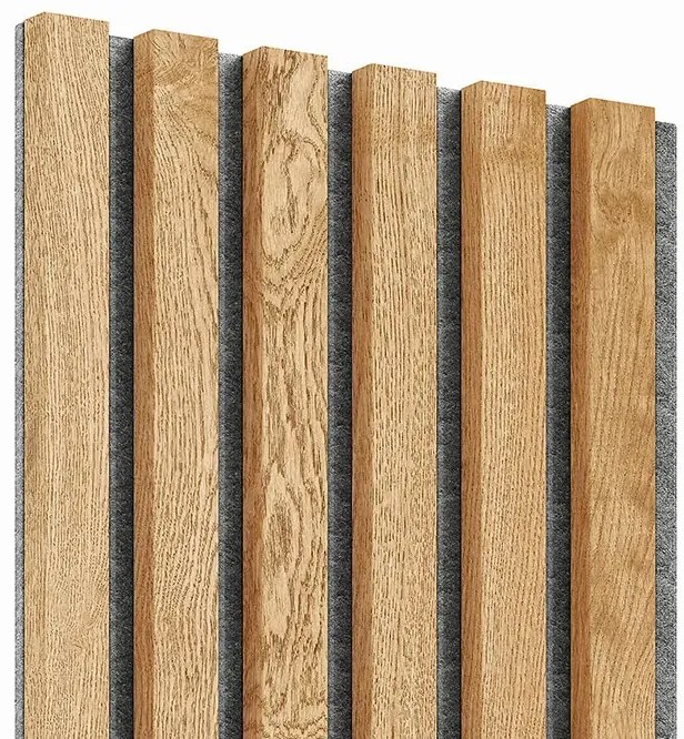 Akustyczne panele lamelowe 2 szt. dąb fornir M4-G23