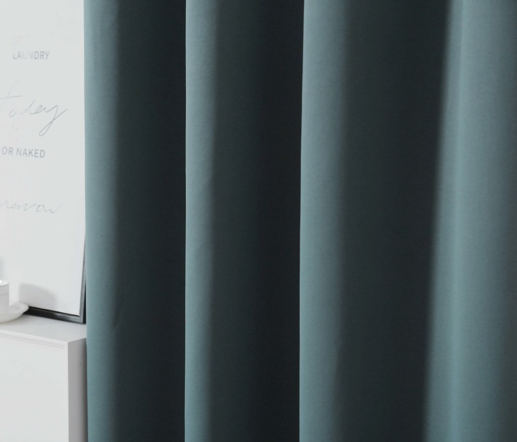 Niebieskozielona zasłona OXFORD 140x250 cm Zawieszanie: Taśma z wiązaniami