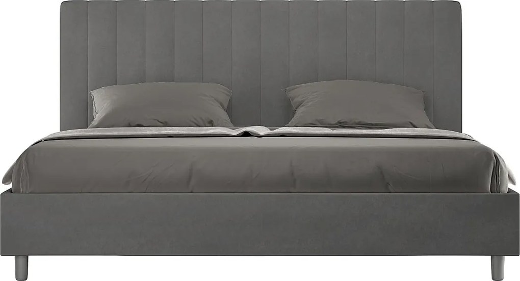 Łóżko bez stelaża tapicerowane 180x190 microfibra szary Agueda