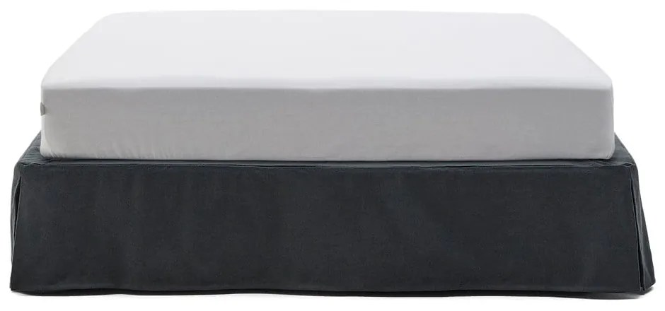 Antracytowe tapicerowane łóżko dwuosobowe 180x200 cm Jaira – Kave Home
