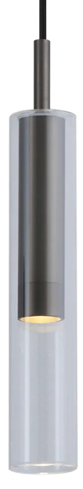 Nowoczesny reflektor w kolorze metalu z przezroczystym szkłem do systemu szynowego 1-fazowego - Slimline Loyce Nowoczesny Oswietlenie wewnetrzne