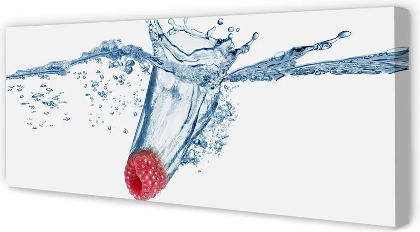 Duży obraz na płótnie Świeża Malina i Woda