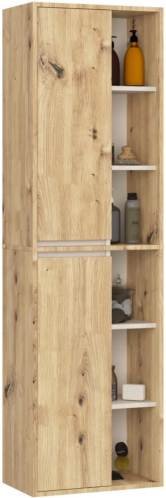 Łazienkowy zestaw mebli dąb artisan + kaszmir S2-E11