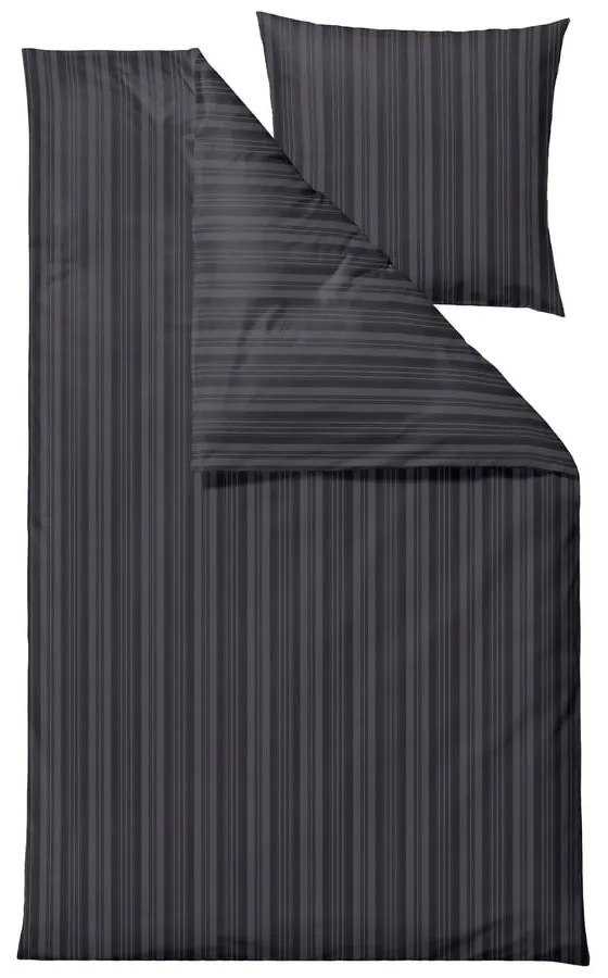Antracytowa adamaszkowa pościel jednoosobowa 140x200 cm Noble – Södahl