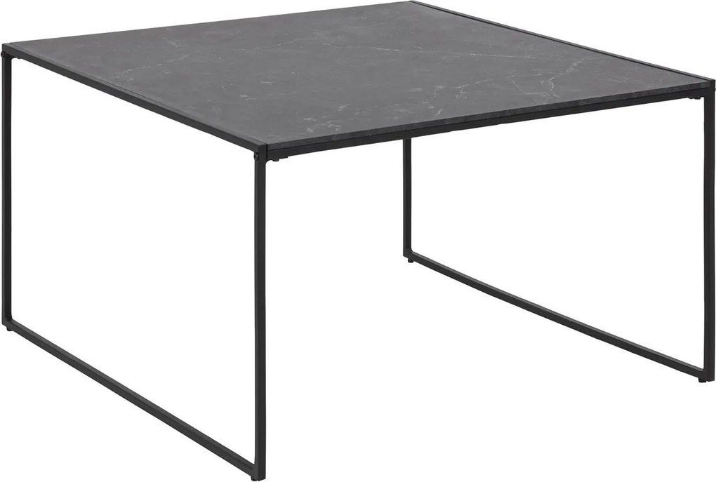 Kwadratowy stolik kawowy Infinity Actona, blat 80x80 cm, czarny marmur