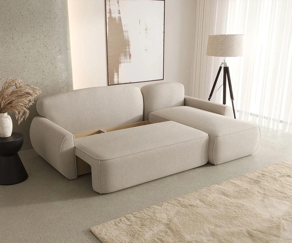 Ciemnoszary rozkładany narożnik z pojemnikiem D7-B47