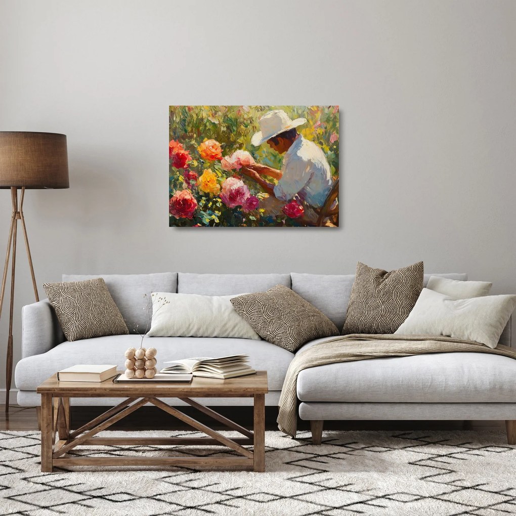 Obraz na szkle - Ogrodnik (70x50 cm)