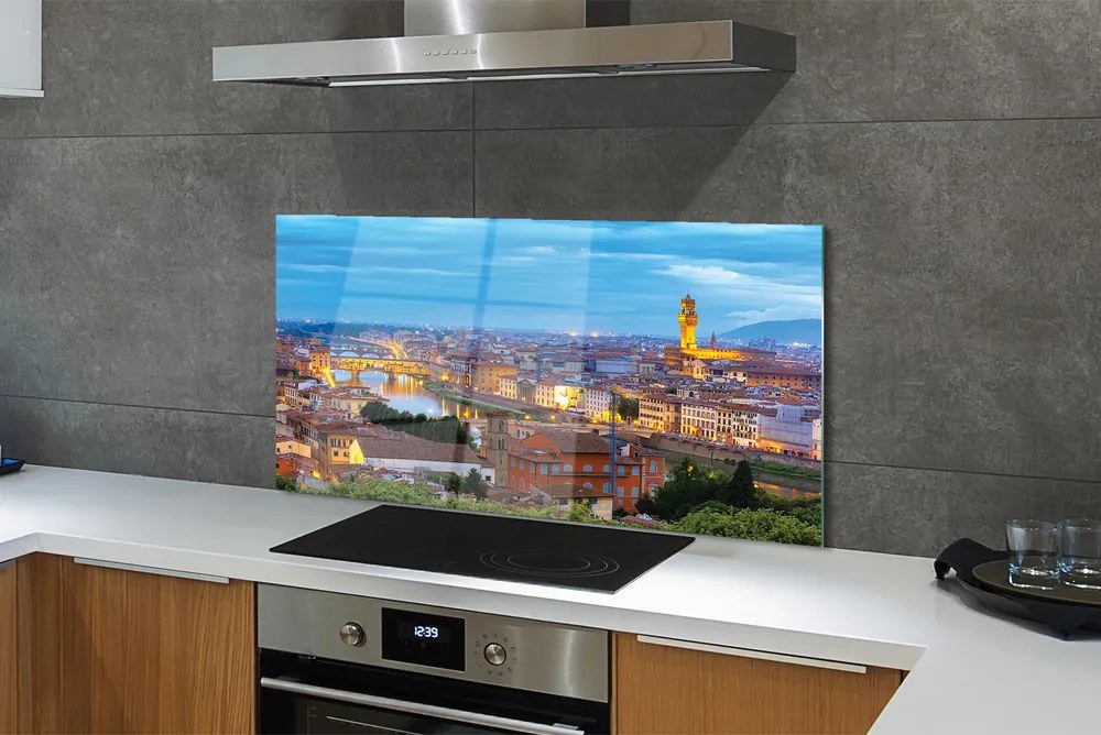 Panel Szklany Włoska Panorama o Zachodzie Słońca