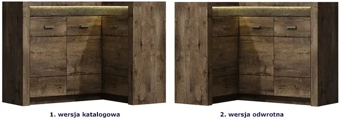 Komoda narożna jesion ciemny - Filin 15X