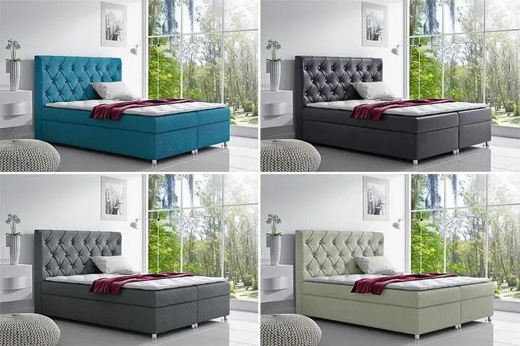 Łóżko z zagłówkiem w stylu glamour Active 180x200 - 44 kolory