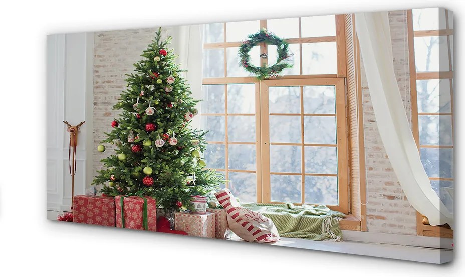 Obraz drukowany na płótnie Choinki i Prezenty