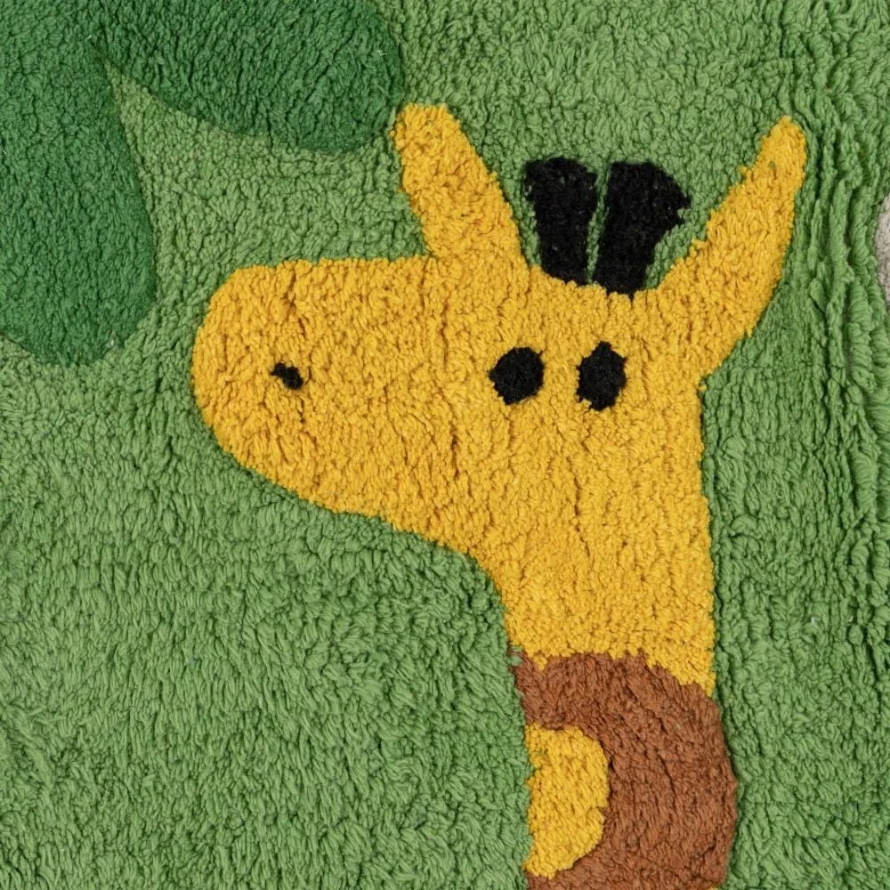 Zielony bawełniany dywan dziecięcy odpowiedni do prania 100x135 cm Animals – Ixia