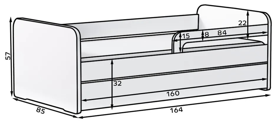 Białe łóżko dziecięce z materacem/ze stelażem 80x160 cm Duuli – ELTAP