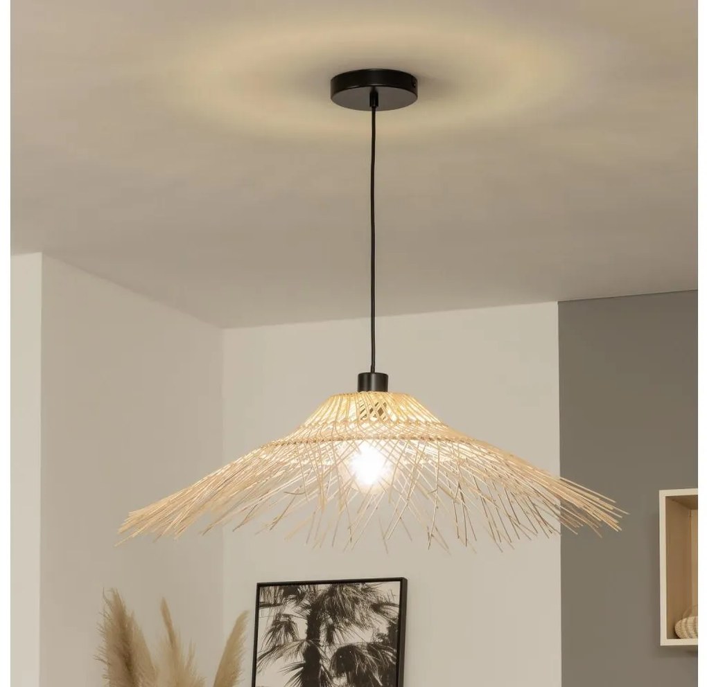 Brilagi - Lampa wisząca LED na lince CERIA BOHO 1xE27/40W/230V śr. 70 cm bambus