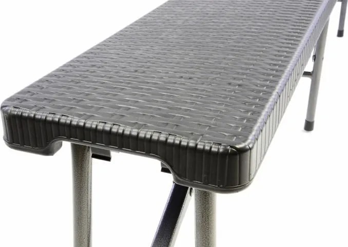 Ławka rattanowa rozkładana 180x25x43 cm