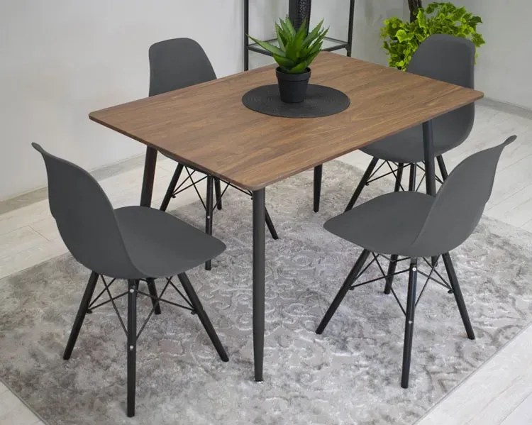 Ciemnoszare krzesło z drewnianymi nogami M2-K31