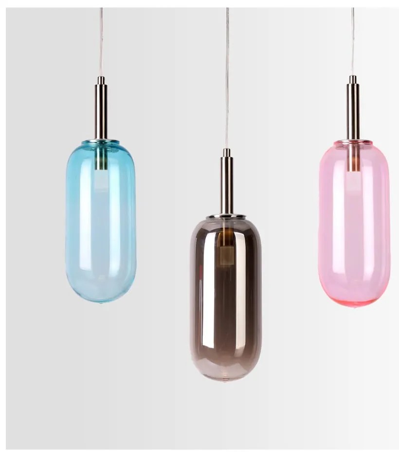 Niebieska lampa wisząca LED ze szklanym kloszem ø 13 cm Fiuggi – Candellux Lighting