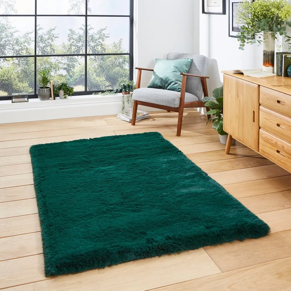 Zielony dywan Think Rugs Super Teddy, 120x170 cm