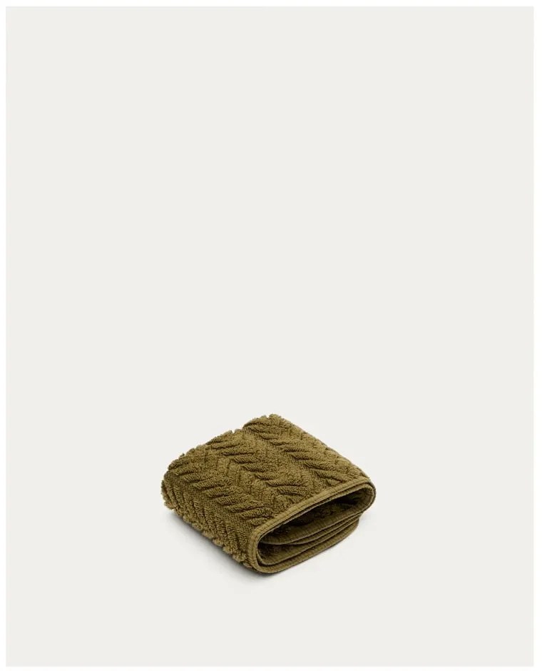 Zielony bawełniany ręcznik frotte 30x50 cm Rune – Kave Home