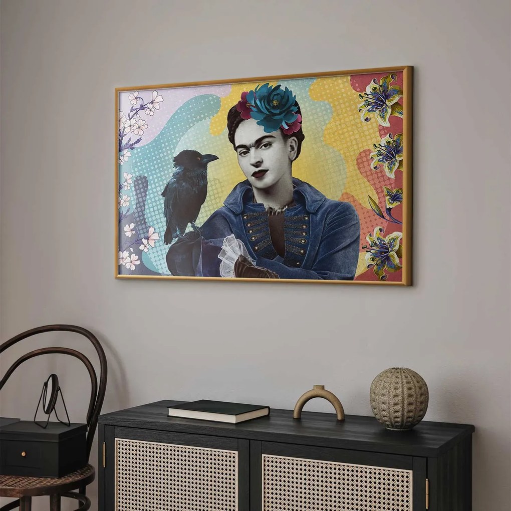 Plakat Totemiczna Frida 42x29,7 cm z ramą złotą bez marginesu ARTGEIST B