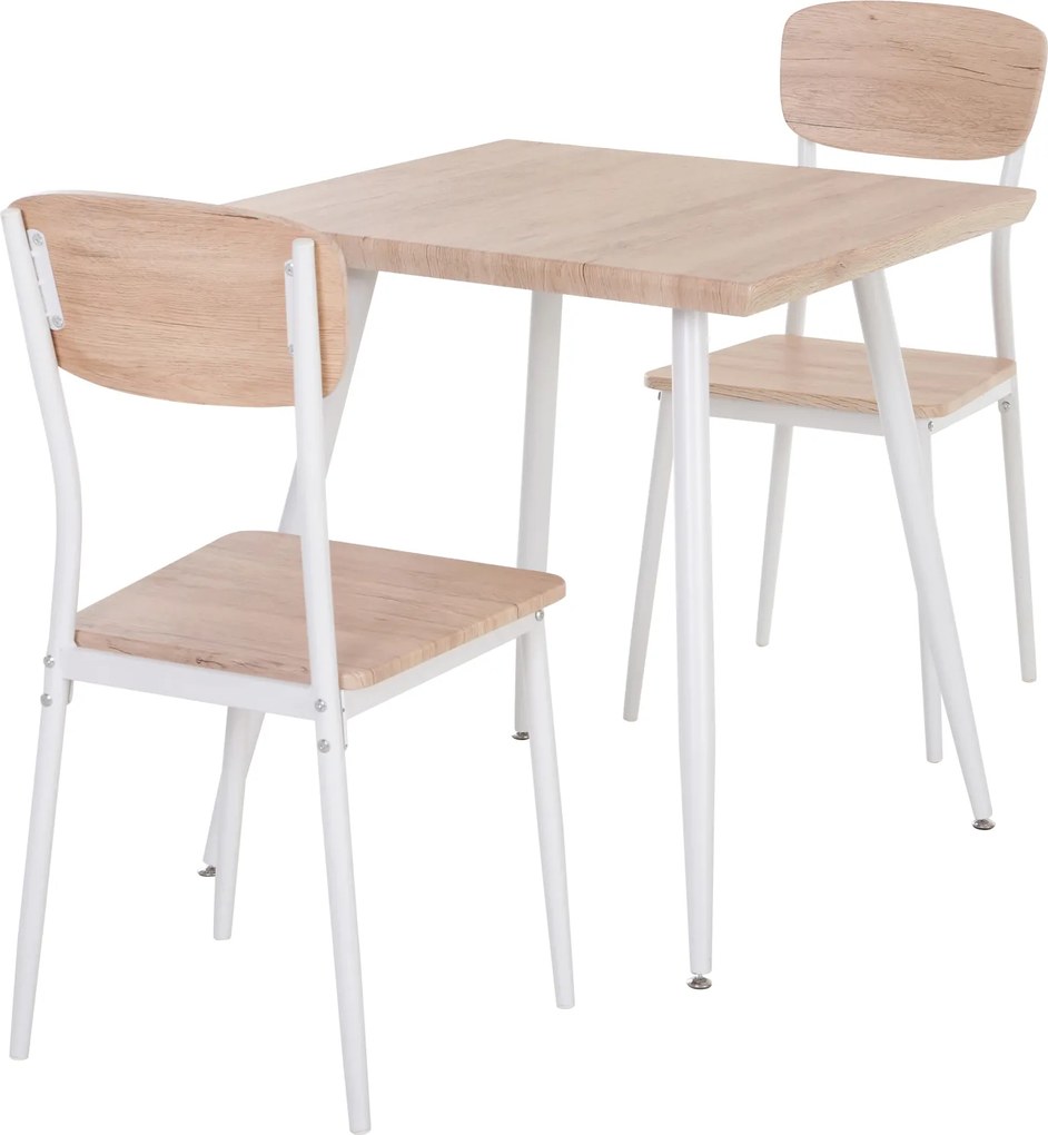 HOMCOM Zestaw do jadalni 3 części Stół i krzesła Drewniany komplet do kuchni Naturalny wygląd | Aosom PL
