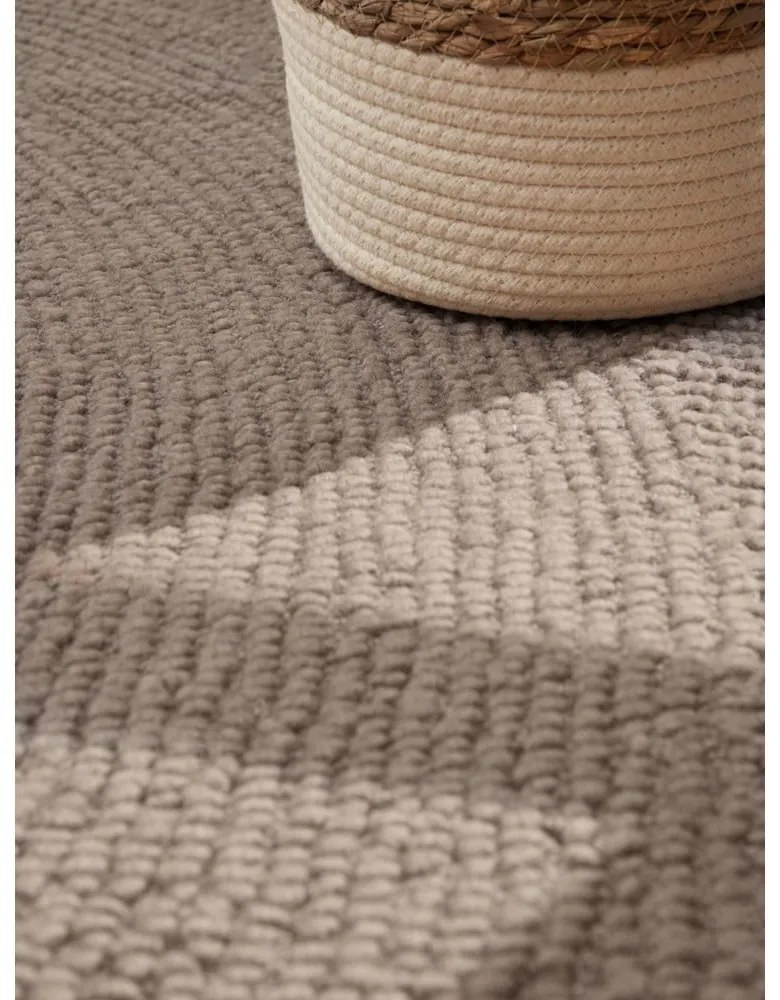 Szarobrązowy wełniany dywan tkany ręcznie 80x150 cm Eleni Taupe – Hanse Home