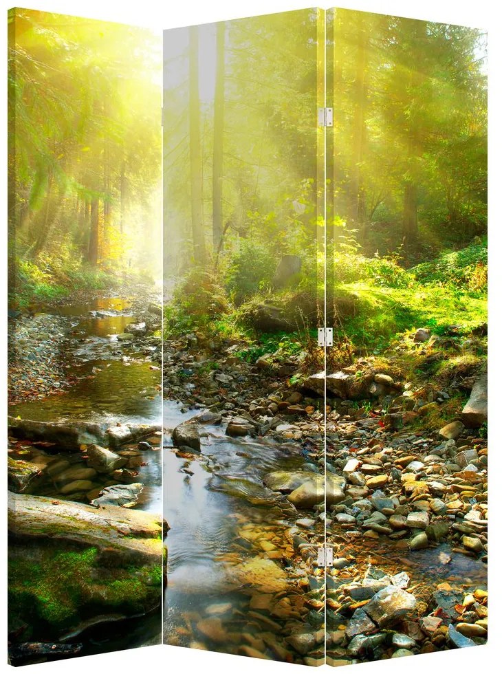 Parawan - Rzeka w zielonym lesie (126x170 cm)