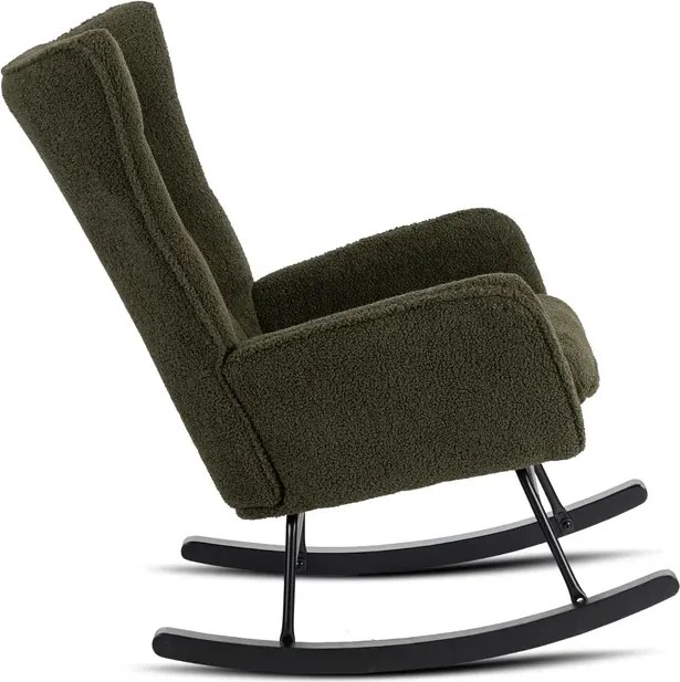 Fotel Bujany Uszak JACKSON Zielony Boucle Nowoczesny