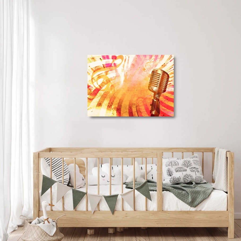 Obraz na szkle - Mikrofon retro (70x50 cm)