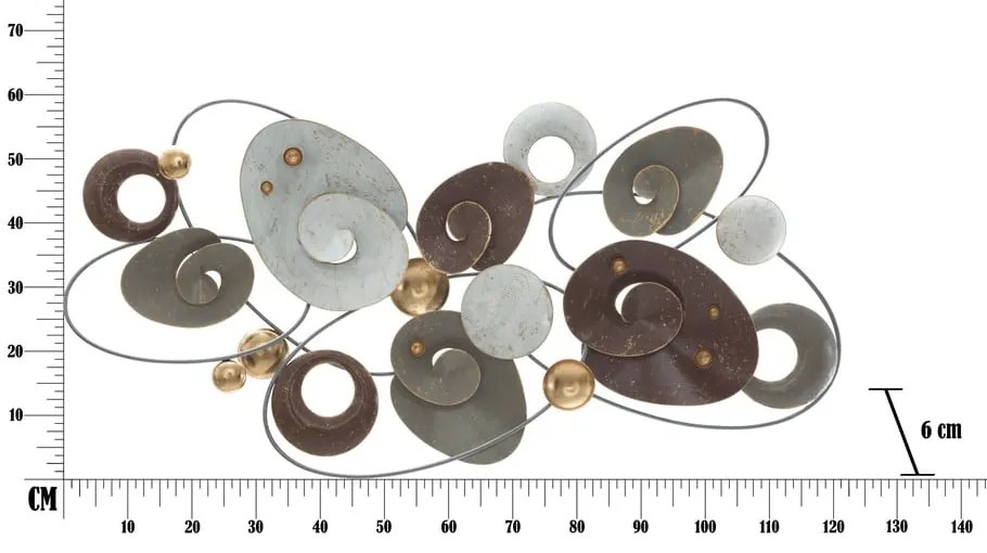 Metalowa dekoracja wisząca Mauro Ferretti Planet, 120x58 cm