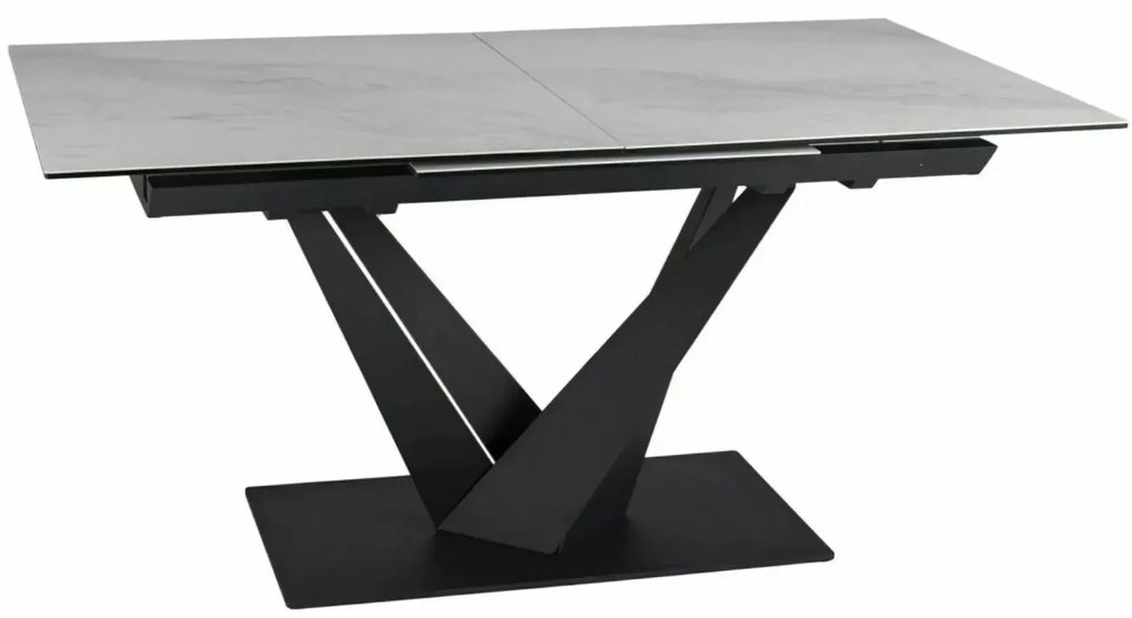 Stół rozkładany SORENTO CERAMIC 160(220)x90 biały/czarny mat SIGNAL