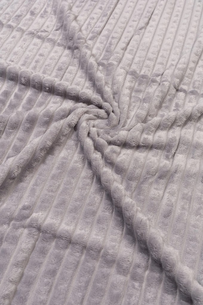 Koc w Kostkę 200x220cm Miękki szary na łóżko Przytulny do Salonu i Sypialni