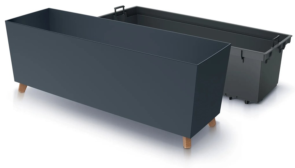 Donica ogrodowa z wkładem Urbi Case 77 x 23,5 x 30 cm antracytowy PROSPERPLAST