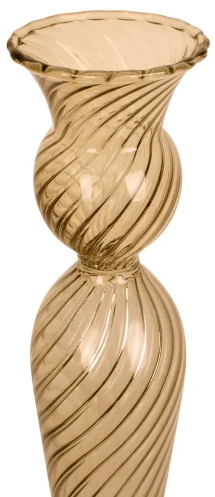 Jasnobrązowy szklany świecznik PT LIVING Swirl, wys. 26,5 cm