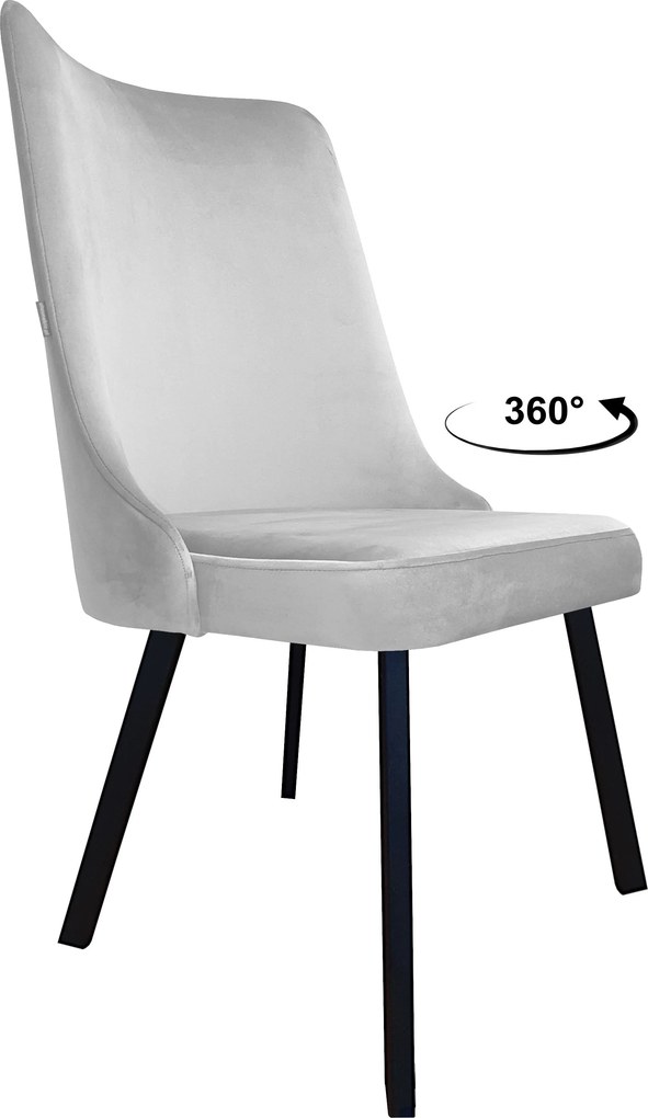 Krzesło Victor tkanina Welur noga metalowa krzesło tapicerowane premium : Kolor nogi - Czarna profil, Kolor tkaniny - VELVET - MG39, Typ siedziska - Siedzisko obrotowe 360°