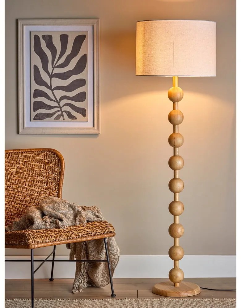 Lampa stojąca w naturalnym kolorze z tekstylnym kloszem (wysokość 154,5 cm) Giacoma – Bloomingville