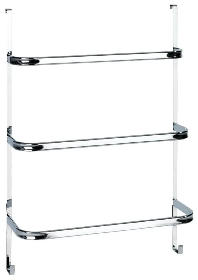 Srebrny wieszak na ręczniki Wenko Towel Holder Chrome, 21x54 cm