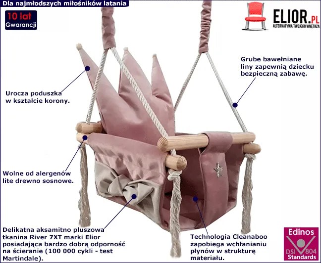Różowa huśtawka dla dziewczynki N8-G14