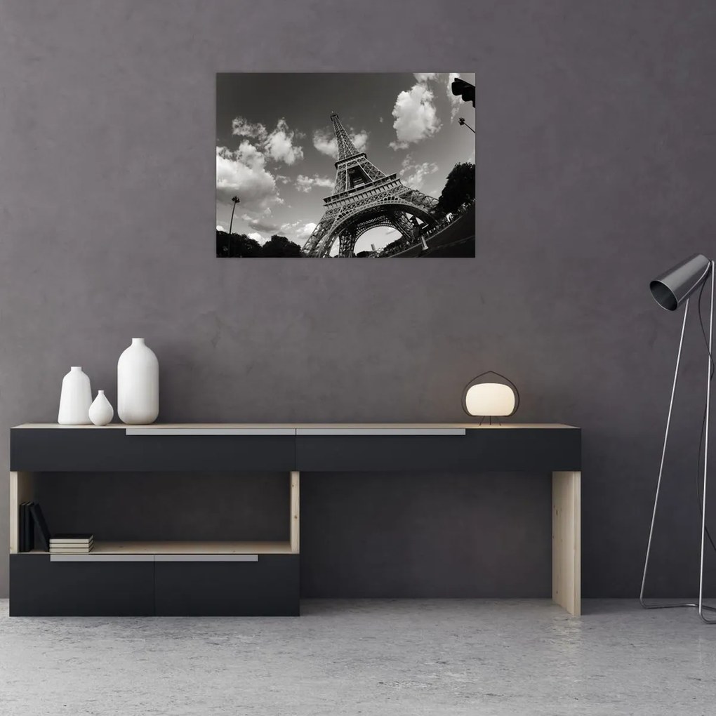 Obraz na szkle - Wieża Eiffla w Paryżu (70x50 cm)