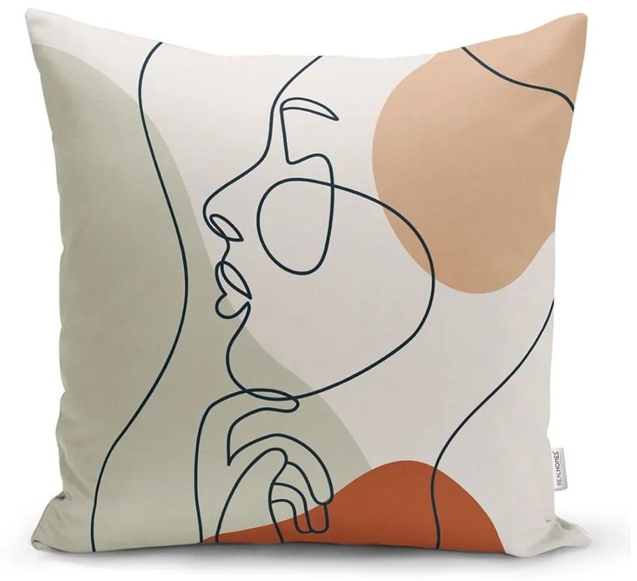 Poszewka na poduszkę Minimalist Cushion Covers Pastel Drawing Face, 45x45 cm