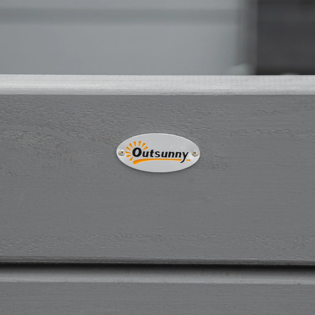 Outsunny 2-osobowa Ławka Ogrodowa z Drewna, Odporna na Warunki Pogodowe, z Oparciem 116 x 56 x 80 cm, Szara