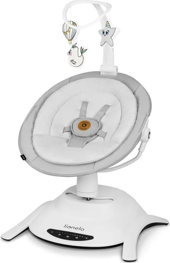 Lionelo - Bujaczek dla dzieci BELLA z melodią, kolor betonowy szary + pilot zdalnego sterowania