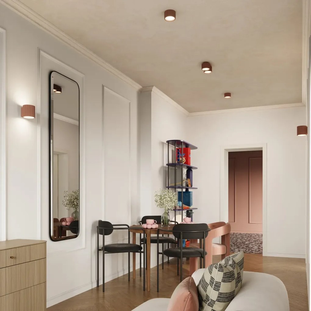 Plafon dwupunktowy AURA 2 mocca GX53 ryflowany SOLLUX LIGHTING